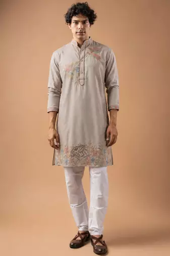 Smart heavy emnroidered viscose silk graceful kurta payjama