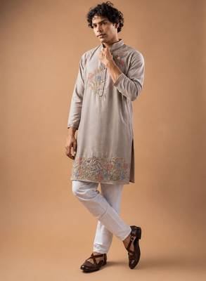 Smart heavy emnroidered viscose silk graceful kurta payjama 3