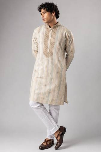 Smart heavy emnroidered viscose silk graceful kurta payjama