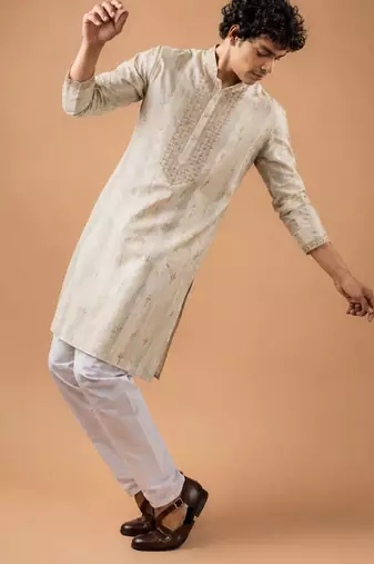 Smart heavy emnroidered viscose silk graceful kurta payjama