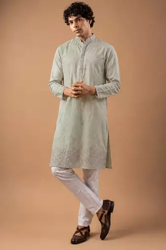 Smart heavy emnroidered viscose silk graceful kurta payjama