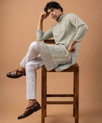 Smart heavy emnroidered viscose silk graceful kurta payjama 3