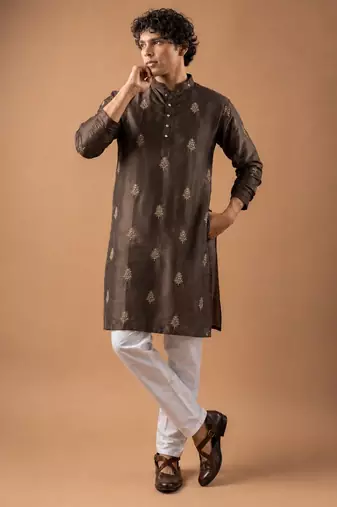 Smart heavy emnroidered viscose silk graceful kurta payjama