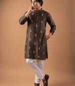 Smart heavy emnroidered viscose silk graceful kurta payjama