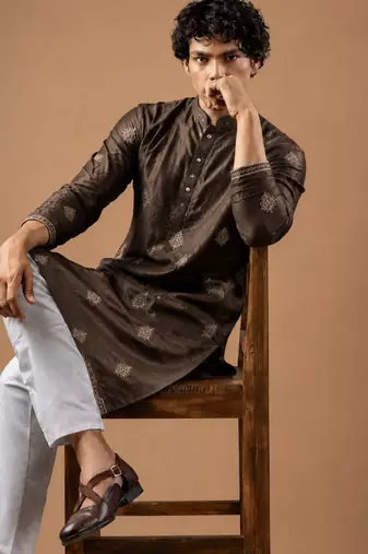 Smart heavy emnroidered viscose silk graceful kurta payjama