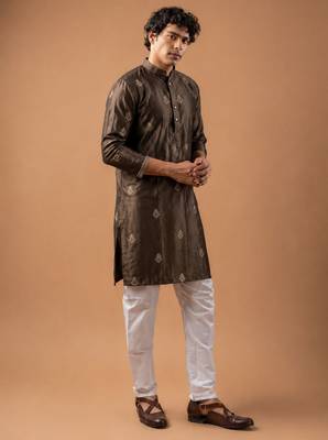 Smart heavy emnroidered viscose silk graceful kurta payjama 4