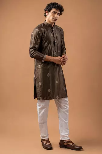 Smart heavy emnroidered viscose silk graceful kurta payjama