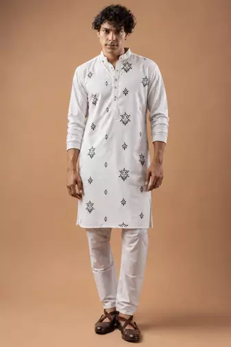 Smart heavy emnroidered viscose silk graceful kurta payjama