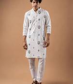 Smart heavy emnroidered viscose silk graceful kurta payjama