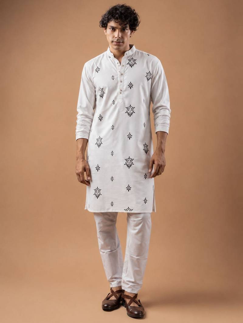 Smart heavy emnroidered viscose silk graceful kurta payjama