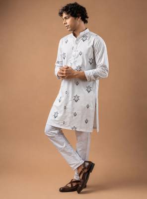 Smart heavy emnroidered viscose silk graceful kurta payjama 3