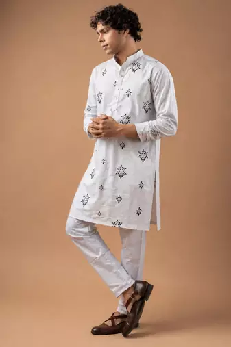 Smart heavy emnroidered viscose silk graceful kurta payjama