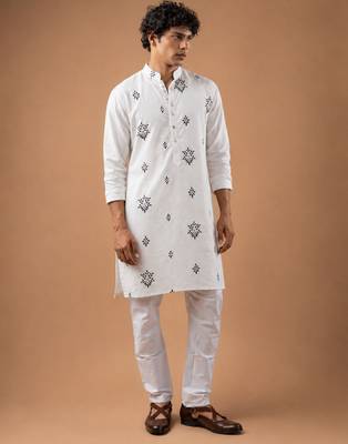 Smart heavy emnroidered viscose silk graceful kurta payjama 4