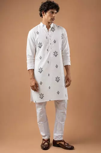 Smart heavy emnroidered viscose silk graceful kurta payjama