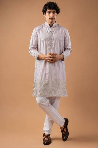 Smart heavy emnroidered viscose silk graceful kurta payjama