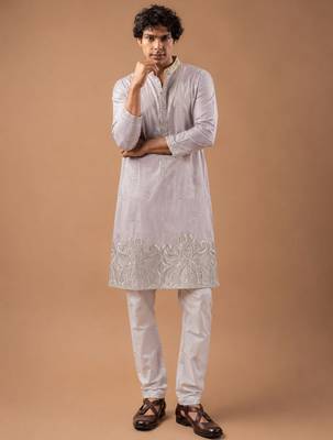 Smart heavy emnroidered viscose silk graceful kurta payjama 4