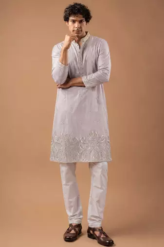 Smart heavy emnroidered viscose silk graceful kurta payjama