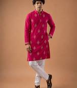 Smart and graceful pink color viscose silk men's ceremonial attire