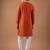 Smart and graceful orange color viscose silk men's ceremonial attire