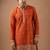 Smart and graceful orange color viscose silk men's ceremonial attire