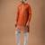 Smart and graceful orange color viscose silk men's ceremonial attire