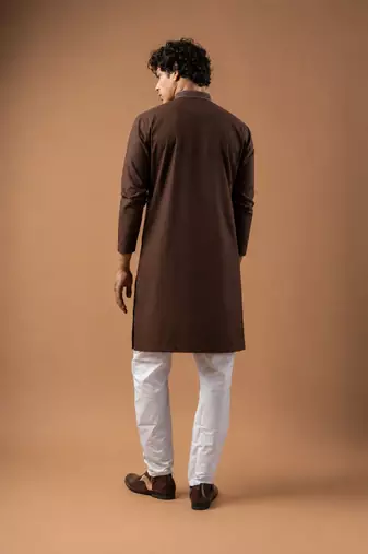 Smart and graceful brown color viscose silk men's ceremonial attire