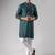 Petrol blue color rayon fabric designer embroidered ethnic kurta payjama for men's traditional looks