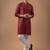 Maroon color rayon fabric designer embroidered ethnic kurta payjama for men's traditional looks