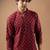 Maroon color rayon fabric designer embroidered ethnic kurta payjama for men's traditional looks