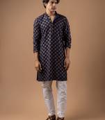 Blue color rayon fabric designer embroidered ethnic kurta payjama for men's traditional looks