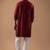 Maroon color rayon fabric designer embroidered ethnic kurta payjama for men's traditional looks
