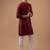 Maroon color rayon fabric designer embroidered ethnic kurta payjama for men's traditional looks