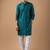 Petrol blue color rayon fabric designer embroidered ethnic kurta payjama for men's traditional looks