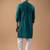 Petrol blue color rayon fabric designer embroidered ethnic kurta payjama for men's traditional looks