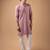 Mauve pink color rayon fabric designer embroidered ethnic kurta payjama for men's traditional looks