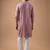 Mauve pink color rayon fabric designer embroidered ethnic kurta payjama for men's traditional looks