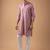 Mauve pink color rayon fabric designer embroidered ethnic kurta payjama for men's traditional looks