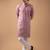 Mauve pink color rayon fabric designer embroidered ethnic kurta payjama for men's traditional looks