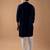 Navy blue color rayon fabric designer embroidered ethnic kurta payjama for men's traditional looks