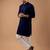 Navy blue color rayon fabric designer embroidered ethnic kurta payjama for men's traditional looks