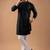Black color rayon fabric designer embroidered ethnic kurta payjama for men's traditional looks