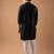 Black color rayon fabric designer embroidered ethnic kurta payjama for men's traditional looks