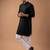Black color rayon fabric designer embroidered ethnic kurta payjama for men's traditional looks