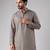 Grey color rayon fabric designer embroidered ethnic kurta payjama for men's traditional looks
