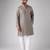 Grey color rayon fabric designer embroidered ethnic kurta payjama for men's traditional looks