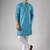 Cyan blue color rayon fabric designer embroidered ethnic kurta payjama for men's traditional looks