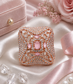 Rose Gold Blush CZ Adjustable Ring