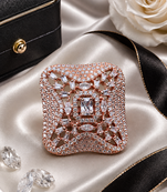 Rose gold crystal cz adjustable ring