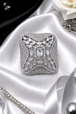Rhodium crystal cz adjustable ring 1
