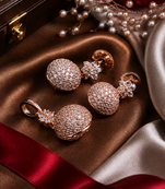 Rose Gold Pavé CZ Pendant Set